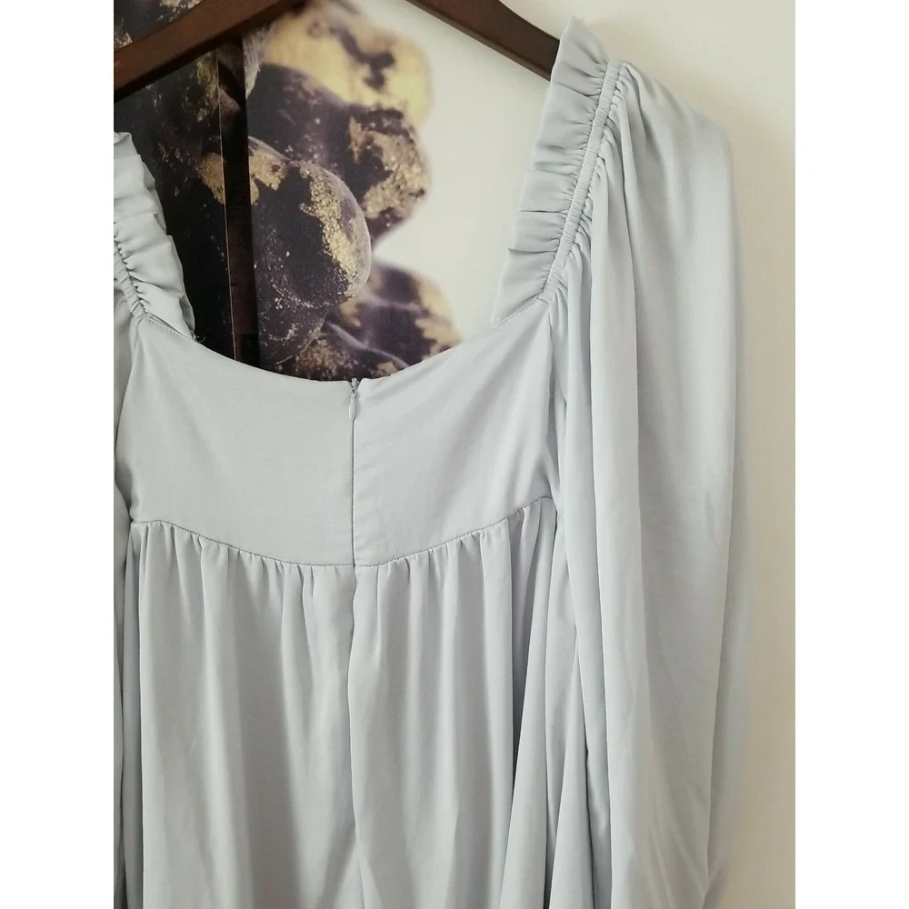Skylar Rose‎ Tie Neckline Long Sleeve Ruffle Trim Above Knee Length Dress S